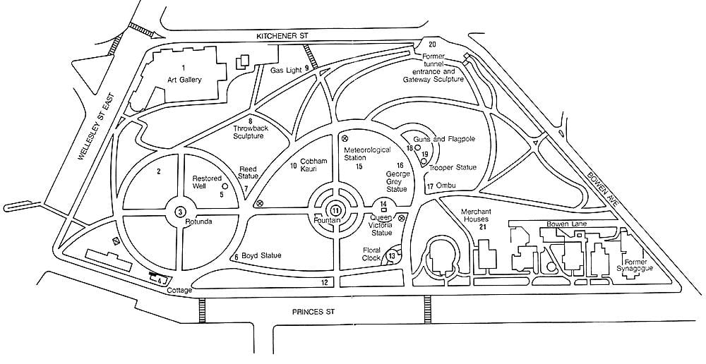 mapa d'Albert park d'Auckland