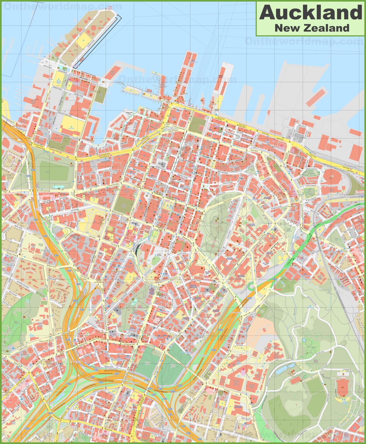 carrer mapa de Auckland