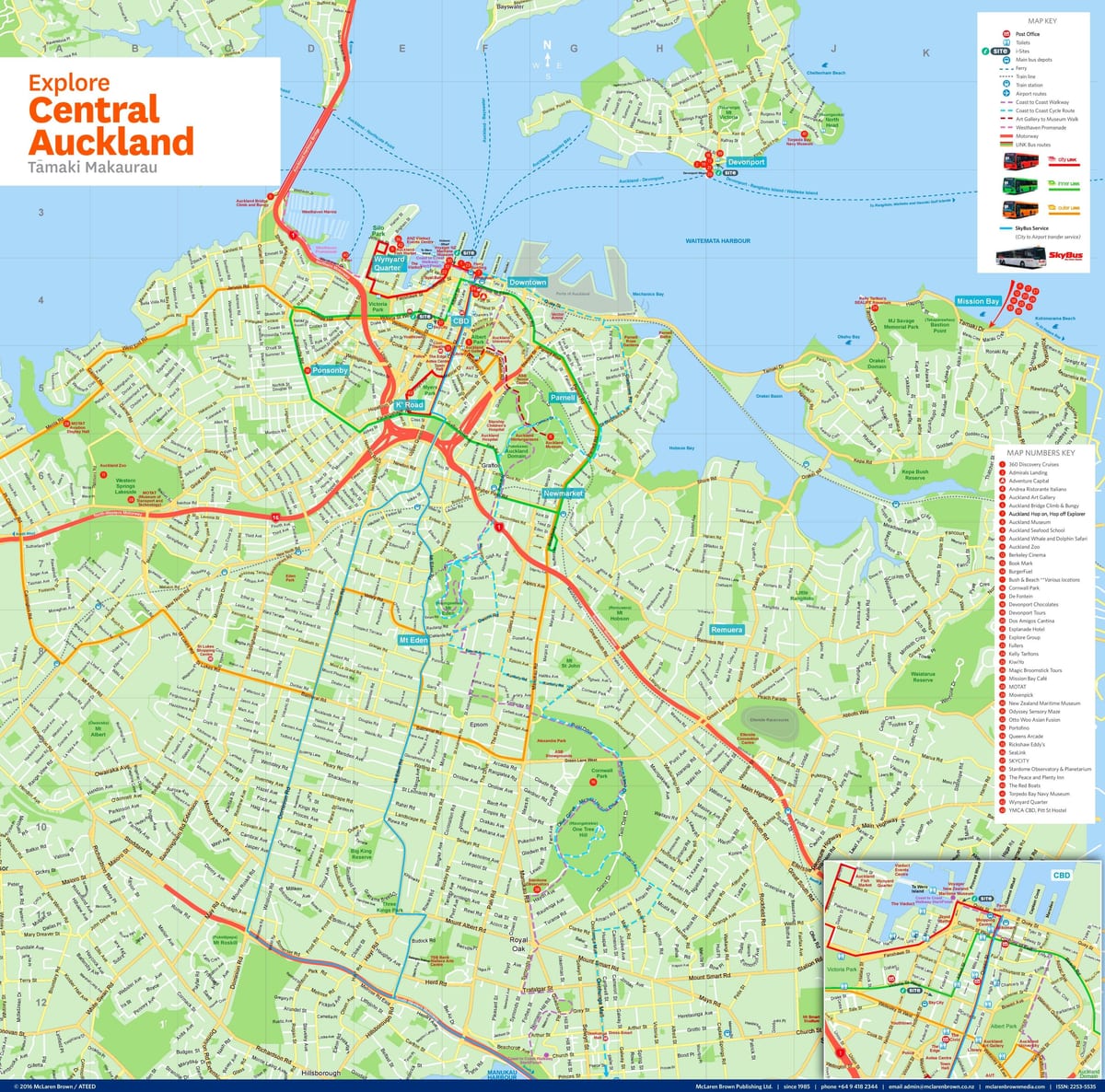 mapa de Auckland cbd
