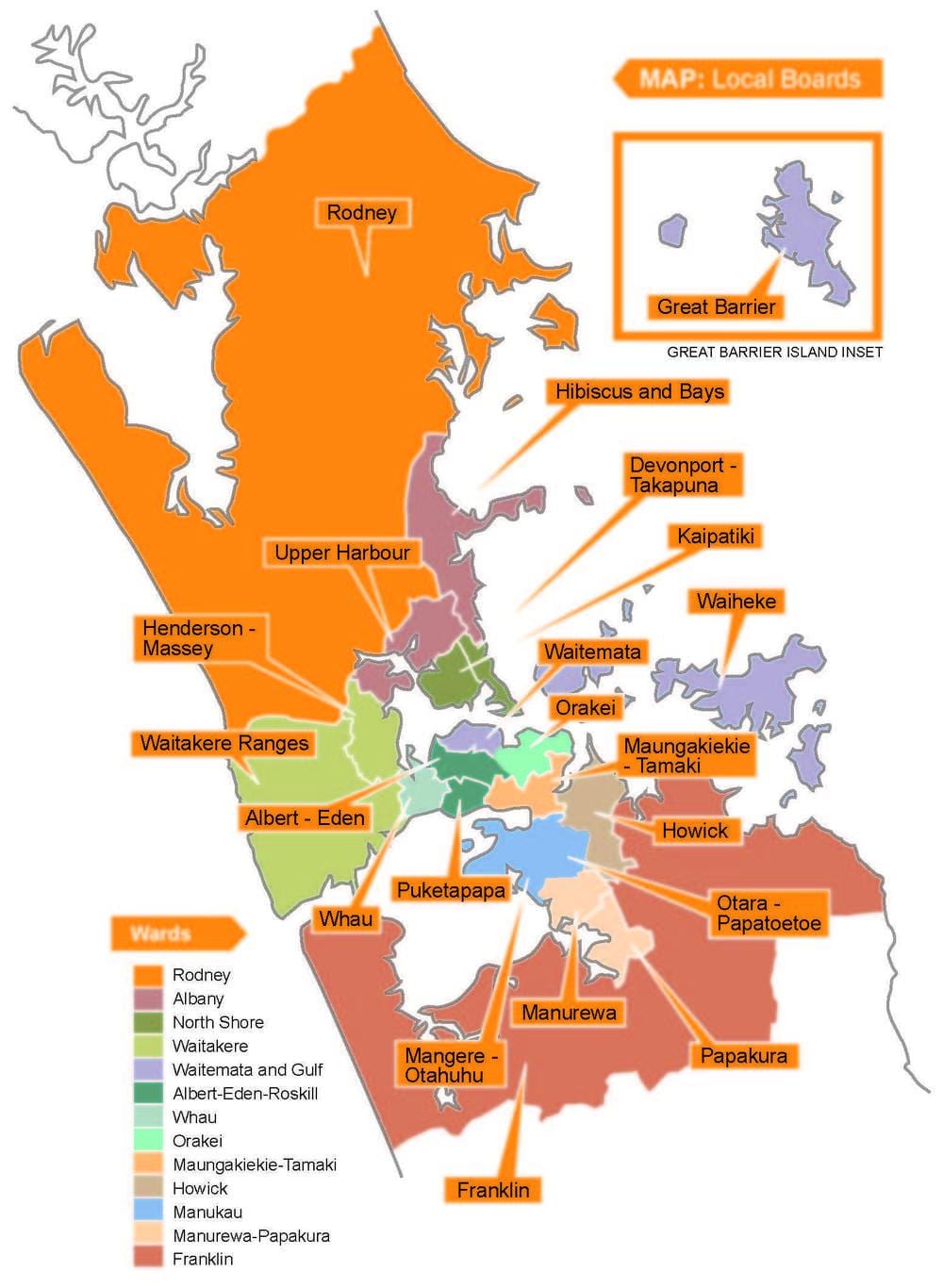 Auckland consell límits mapa