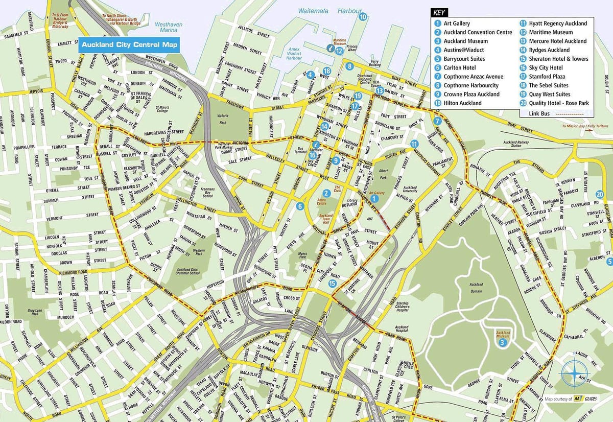 mapa turístic de Auckland