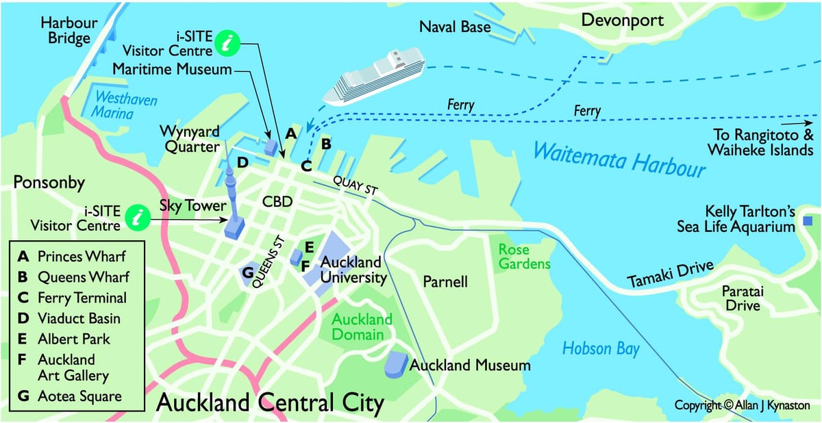 Auckland creuer terminal mapa