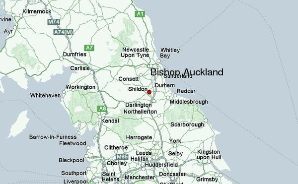 mapa del Bisbe Auckland