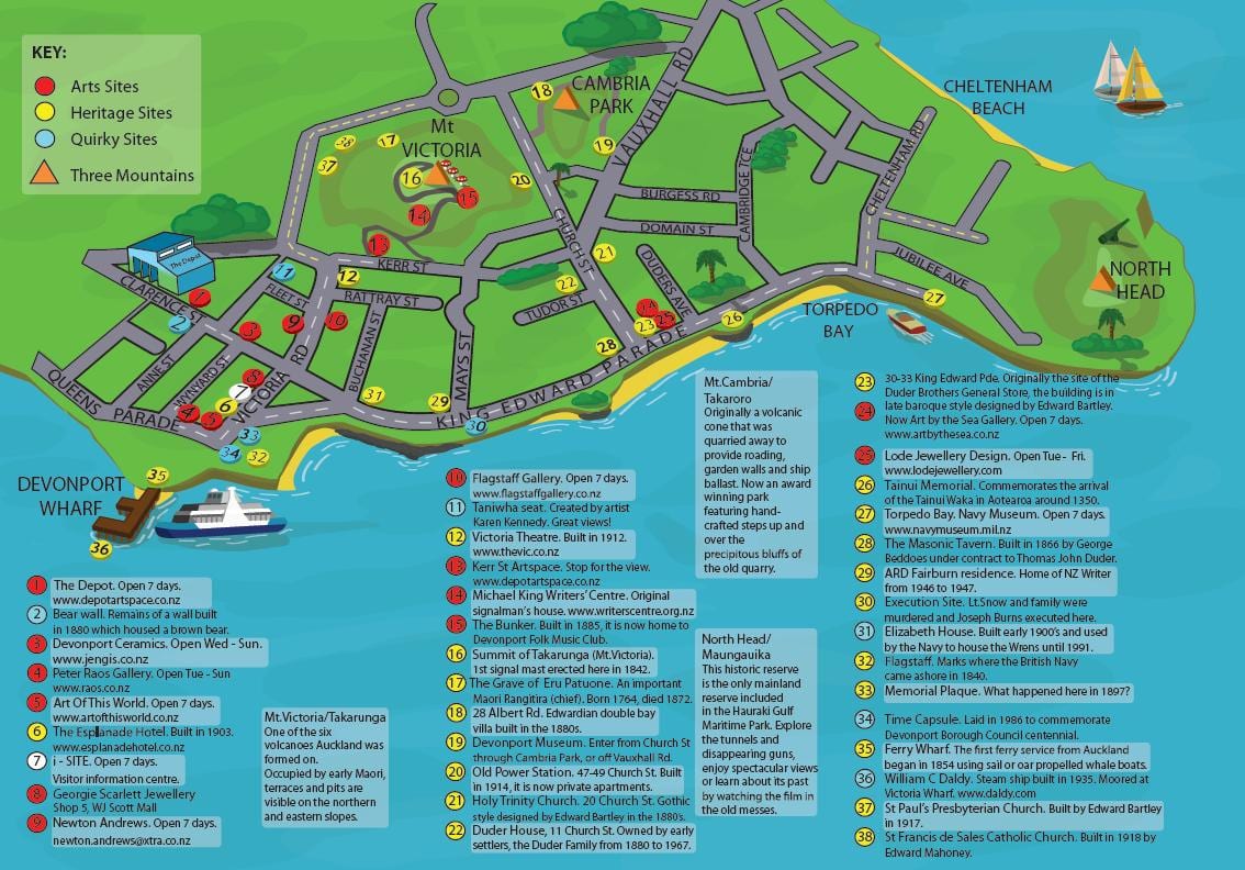mapa de Devonport Auckland