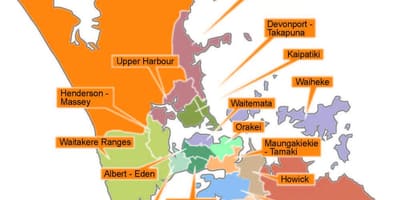 Auckland consell límits mapa