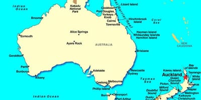 Auckland en el mapa del món