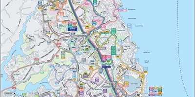 Mapa de la costa nord d'Auckland