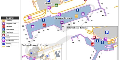 Mapa de l'aeroport de Auckland